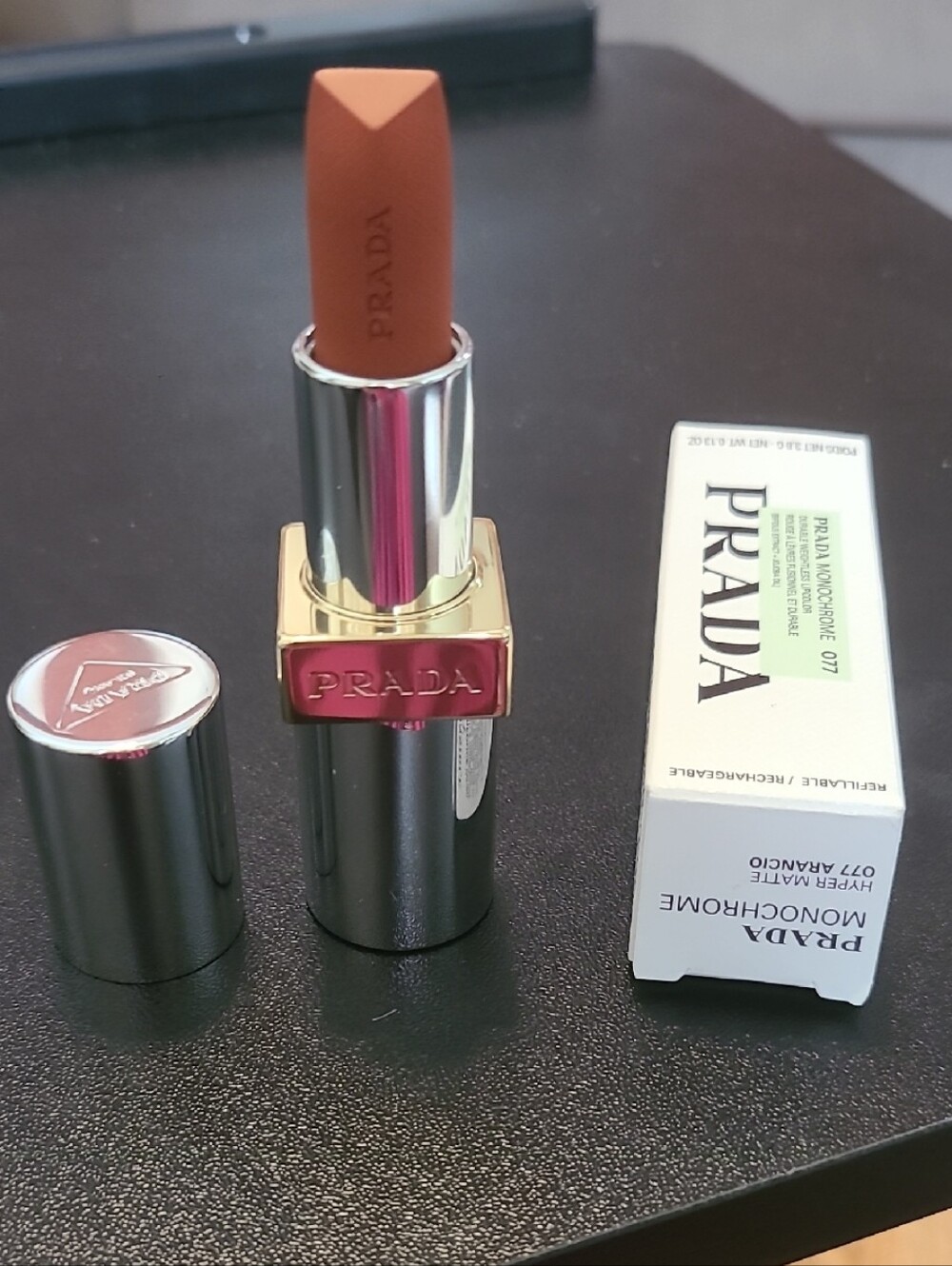 Prada Monochrome Velvet Matte Lipstick - 077 ARANCIO